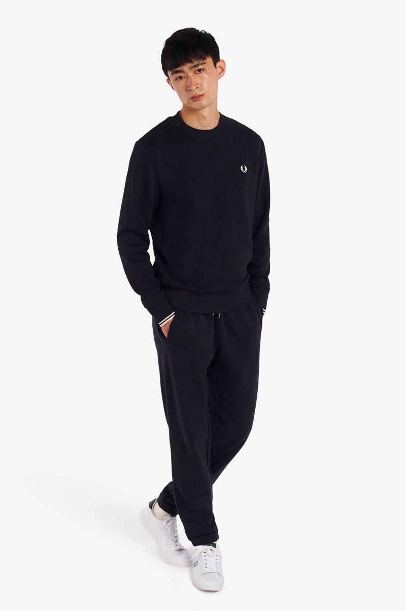 Navy Fred Perry Crew Neck Men's Sweatshirts | PH 1573EBCX